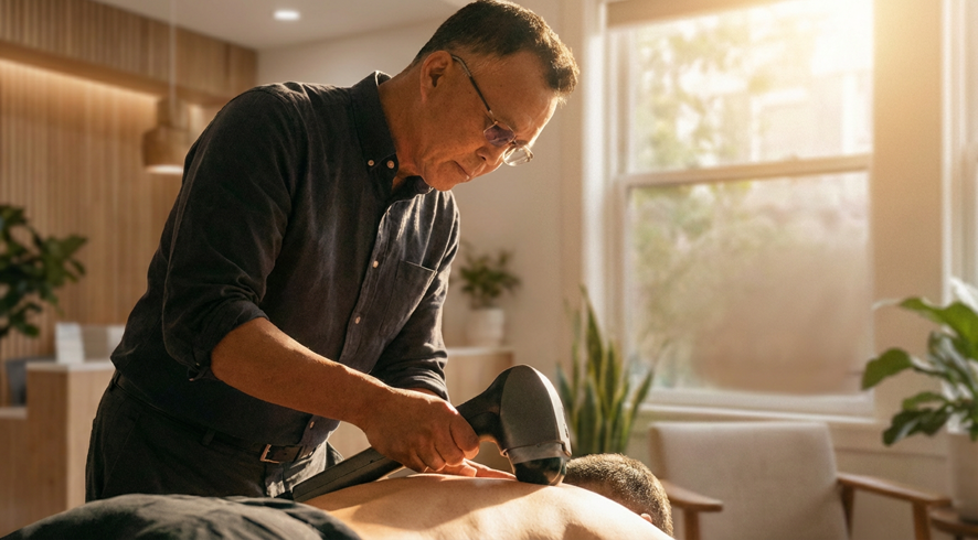 Axis Chiropractic Dr. Rabbonni Tacusalme Working on Patient